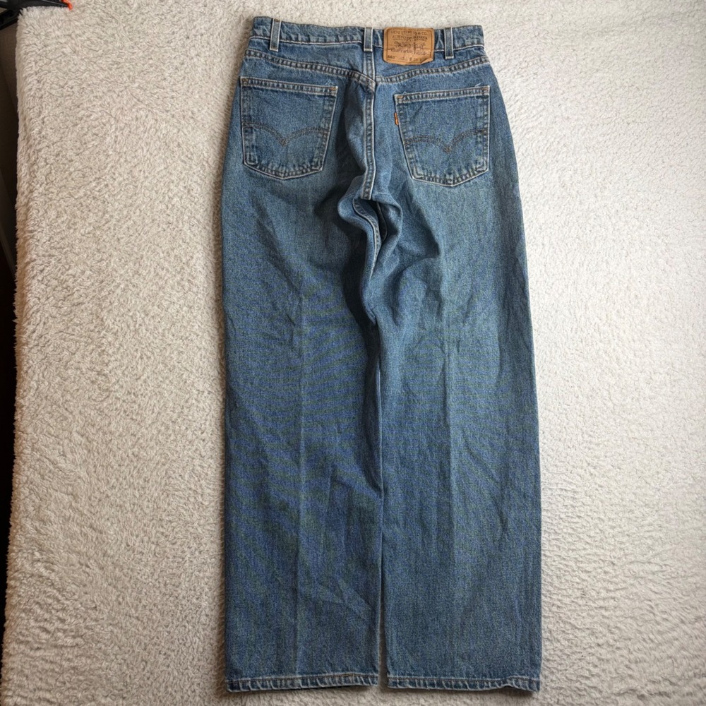Vintage Levis 565 Orange Tab Jeans 29x30 Made in USA Loose Fit Straight Leg Blue